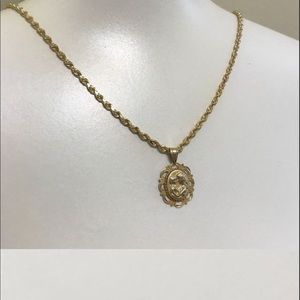 MA 14k yellow gold necklace